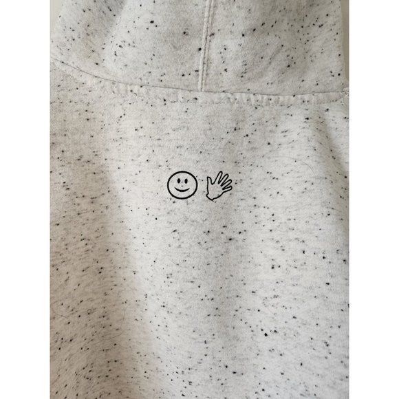 Glossier Cream Speckled Cropped Longsleeve Hoodie Size Small - Picture 3 of 5